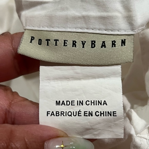 Pottery Barn White Cotton Fabric - Picture 1 of 7